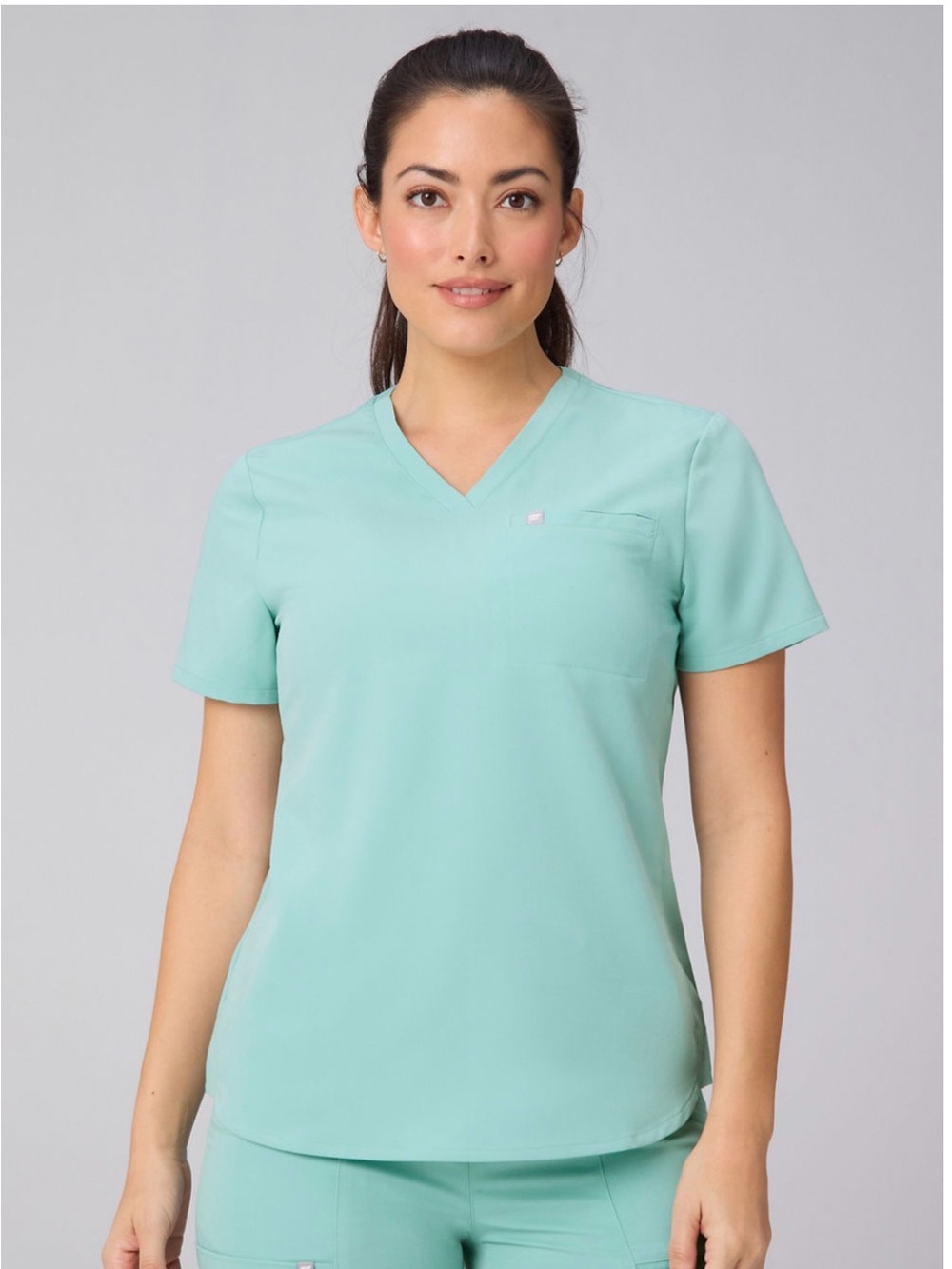 Fabletics Sea Glads Women's V-Neck Scrub Top and High Rise Straight Leg Pants